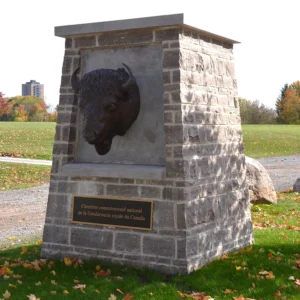 Bison sculpture at Beechwood Cemetery